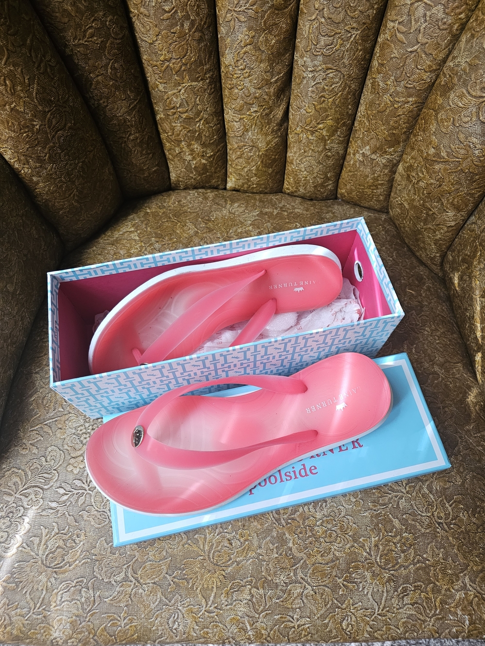 Elaine Turner Coral Pink Jelly Flip Flop Sandals